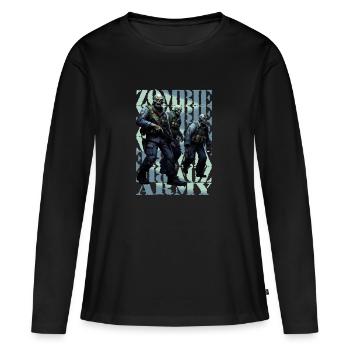 Zombie Army - Women's Premium Organic Long Sleeve Shirt - black - Front - Julia (174cm)