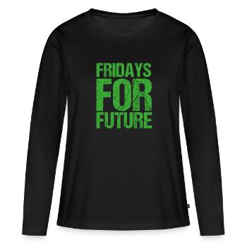 Fridays For Future - Women's Premium Organic Long Sleeve Shirt - black - Front - Julia (174cm)