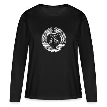 Armoiries de la RDA - T-shirt manches longues Premium bio Femme - noir - Devant - Julia (174cm)