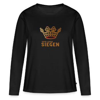 Siegen - immer wieder Siegen - Siegerland Krönchen - Frauen Premium Bio Langarmshirt - Schwarz - Vorne - Julia (174cm)