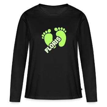 Fußabdruck Floris - Frauen Premium Bio Langarmshirt - Schwarz - Vorne - Julia (174cm)