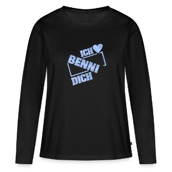 Cadeau pour Benni - T-shirt manches longues Premium bio Femme - noir - Devant - Julia (174cm)
