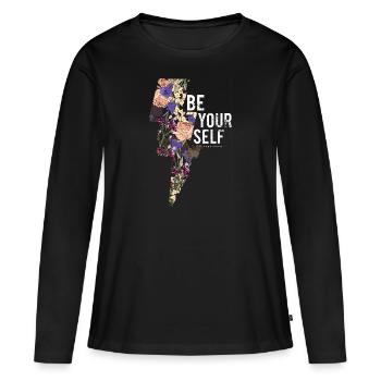 sois toi-même - T-shirt manches longues Premium bio Femme - noir - Devant - Julia (174cm)