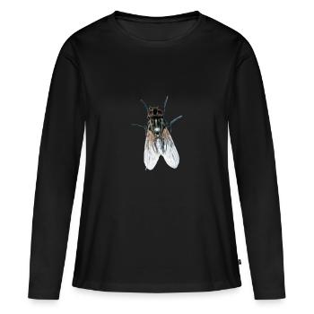 fliege - Frauen Premium Bio Langarmshirt - Schwarz - Vorne - Julia (174cm)