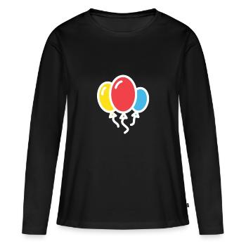 ballons - T-shirt manches longues Premium bio Femme - noir - Devant - Julia (174cm)