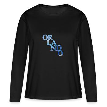 Orlando lettering - Women's Premium Organic Long Sleeve Shirt - black - Front - Julia (174cm)