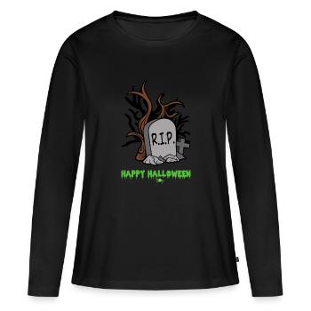 Halloween monster zombie horror gravestone cross - Women's Premium Organic Long Sleeve Shirt - black - Front - Julia (174cm)