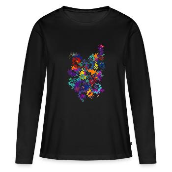 vagues folles / vagues folles - T-shirt manches longues Premium bio Femme - noir - Devant - Julia (174cm)