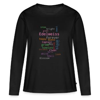 Edelweiss - Frauen Premium Bio Langarmshirt - Schwarz - Vorne - Julia (174cm)