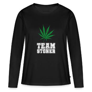 Team Stoner vintage blanc - T-shirt manches longues Premium bio Femme - noir - Devant - Julia (174cm)