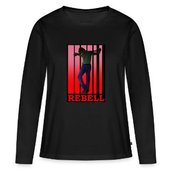 A rebel - Women's Premium Organic Long Sleeve Shirt - black - Front - Julia (174cm)