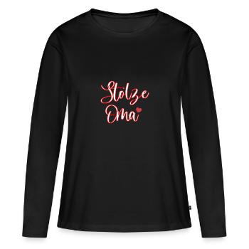 Stolze Oma Geschenkidee - Frauen Premium Bio Langarmshirt - Schwarz - Vorne - Julia (174cm)