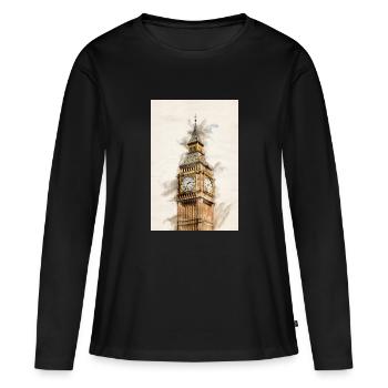 London Big Ben - Women's Premium Organic Long Sleeve Shirt - black - Front - Julia (174cm)