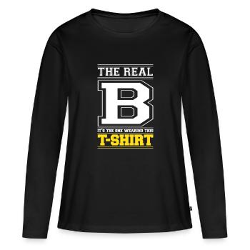 INITIAL B - LETTER B - Women's Premium Organic Long Sleeve Shirt - black - Front - Julia (174cm)