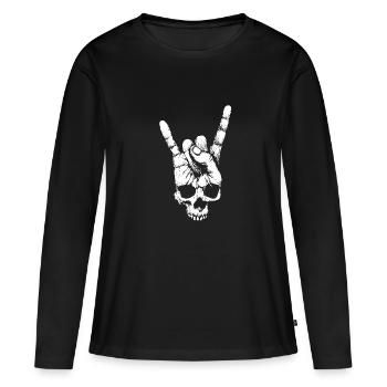 Rock'N'Roll - T-shirt manches longues Premium bio Femme - noir - Devant - Julia (174cm)