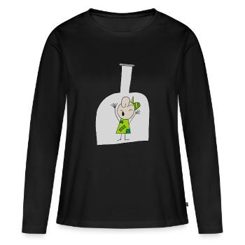 Garçon en bouteille - T-shirt manches longues Premium bio Femme - noir - Devant - Julia (174cm)