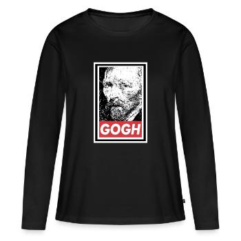 OBÉIR À VAN GOGH - T-shirt manches longues Premium bio Femme - noir - Devant - Julia (174cm)