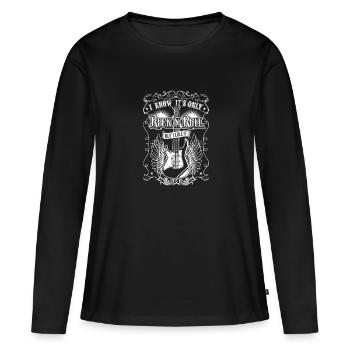 Es Ist Rock And Roll - E-Gitarre - Frauen Premium Bio Langarmshirt - Schwarz - Vorne - Julia (174cm)