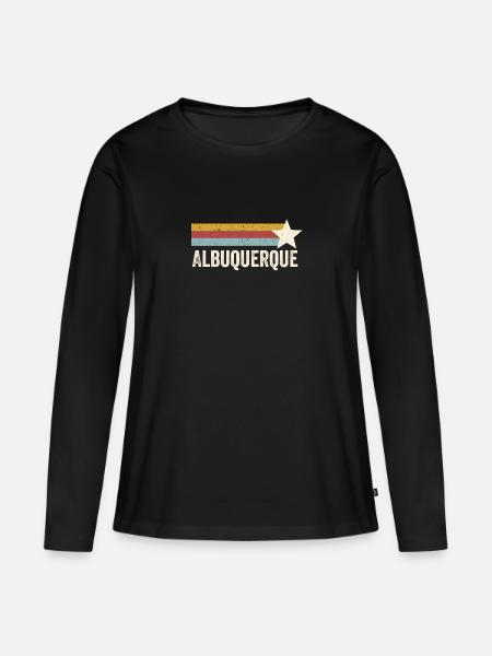 USA Stadt Stern Jahre Retro - Vintage Albuquerque - Frauen Premium Bio Langarmshirt - Schwarz