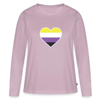 LGBT-Herz - LGBTQIA Non Binary - Frauen Premium Bio Langarmshirt - Altrosa - Vorne - Julia (174cm)