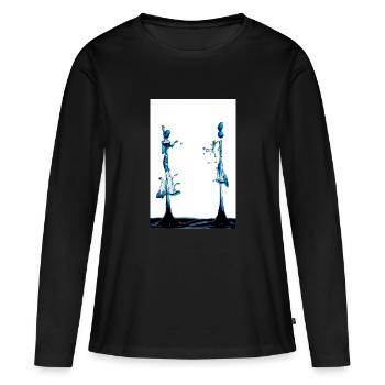 Treffen - Frauen Premium Bio Langarmshirt - Schwarz - Vorne - Julia (174cm)