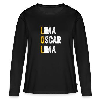 Chat par ordinateur Lima Oscar Lima - LOL - T-shirt manches longues Premium bio Femme - noir - Devant - Julia (174cm)
