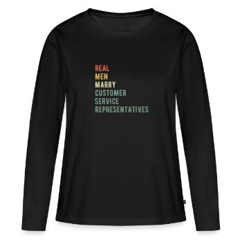 De vrais hommes épousent des représentants CS - T-shirt manches longues Premium bio Femme - noir - Devant - Julia (174cm)