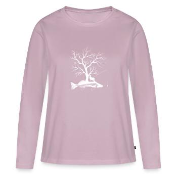 Graphic Tree - Fish Pikeperch - Women's Premium Organic Long Sleeve Shirt - dusky pink - Front - Julia (174cm)
