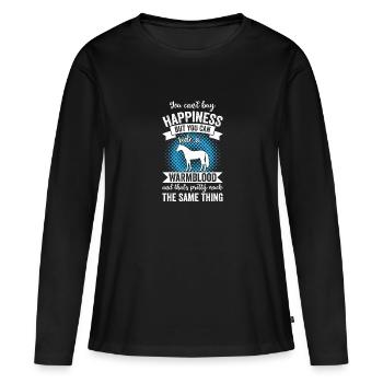 Équitation - Warmblood Horse - T-shirt manches longues Premium bio Femme - noir - Devant - Julia (174cm)