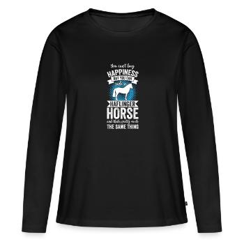 Équitation - Haflinger Horse - T-shirt manches longues Premium bio Femme - noir - Devant - Julia (174cm)