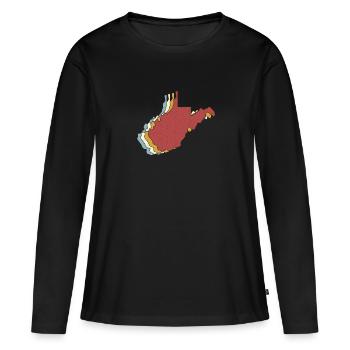 USA State - Vintage Map West Virginia - Frauen Premium Bio Langarmshirt - Schwarz - Vorne - Julia (174cm)