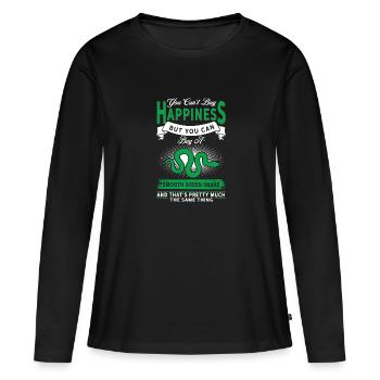 Vous pouvez acheter un serpent vert lisse - T-shirt manches longues Premium bio Femme - noir - Devant - Julia (174cm)