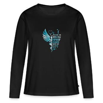 Life is worth it - ambulance driver - Women's Premium Organic Long Sleeve Shirt - black - Front - Julia (174cm)