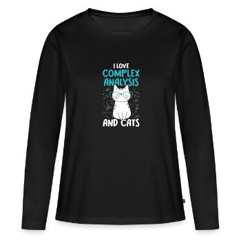 I Love Cats - Analyse complexe - T-shirt manches longues Premium bio Femme - noir - Devant - Julia (174cm)