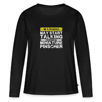 Apropos Zwergpinscher - Frauen Premium Bio Langarmshirt - Schwarz - Vorne - Julia (174cm)