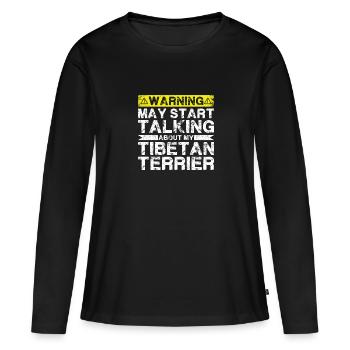 En parlant de terriers tibétains - T-shirt manches longues Premium bio Femme - noir - Devant - Julia (174cm)