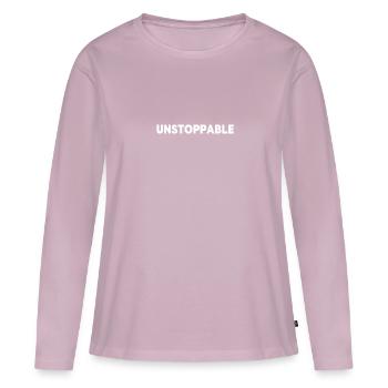 Motivierendes Sprichwort - Unaufhaltsam - Frauen Premium Bio Langarmshirt - Altrosa - Vorne - Julia (174cm)
