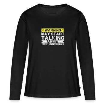 Apropos Vollblut - Frauen Premium Bio Langarmshirt - Schwarz - Vorne - Julia (174cm)