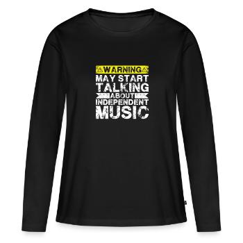 En parlant de musique indépendante - T-shirt manches longues Premium bio Femme - noir - Devant - Julia (174cm)