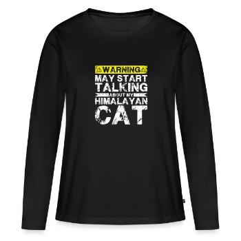 En parlant de chats de l’Himalaya - T-shirt manches longues Premium bio Femme - noir - Devant - Julia (174cm)