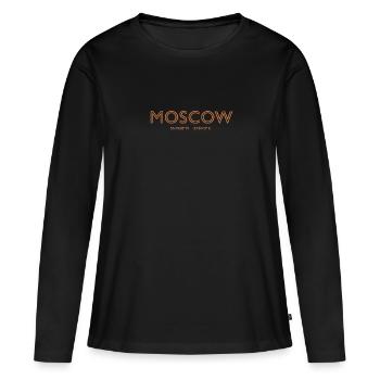 Coordonnées de la ville de Russie - Moscou - T-shirt manches longues Premium bio Femme - noir - Devant - Julia (174cm)