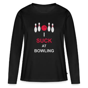 Je suis nul au bowling - T-shirt manches longues Premium bio Femme - noir - Devant - Julia (174cm)