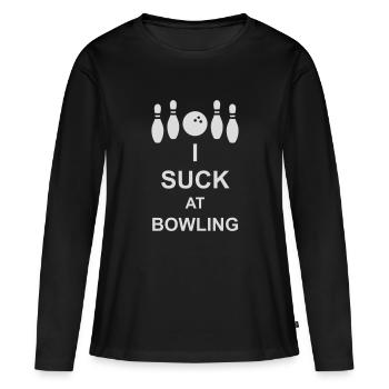Je suis nul au bowling - T-shirt manches longues Premium bio Femme - noir - Devant - Julia (174cm)