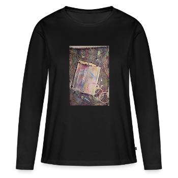 Lettre - T-shirt manches longues Premium bio Femme - noir - Devant - Julia (174cm)