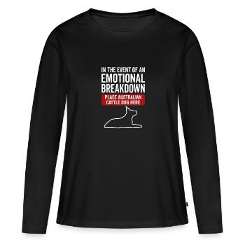 Emotional - Hunde Australisches Vieh - Frauen Premium Bio Langarmshirt - Schwarz - Vorne - Julia (174cm)