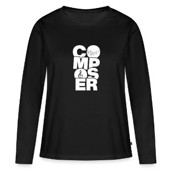 Profession Travail - Compositeur - T-shirt manches longues Premium bio Femme - noir - Devant - Julia (174cm)