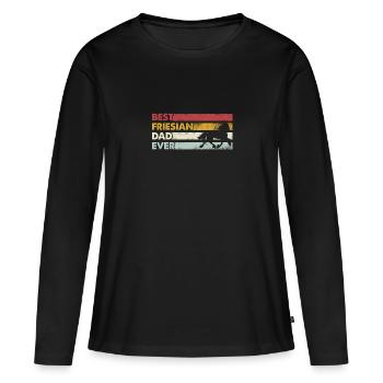 Best Father Ever - Frisians - Women's Premium Organic Long Sleeve Shirt - black - Front - Julia (174cm)