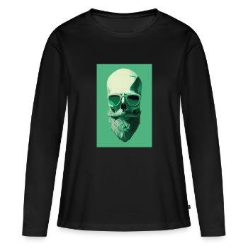 Cool Skull - Frauen Premium Bio Langarmshirt - Schwarz - Vorne - Julia (174cm)