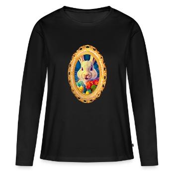 Niedliches Häschen - Frauen Premium Bio Langarmshirt - Schwarz - Vorne - Julia (174cm)