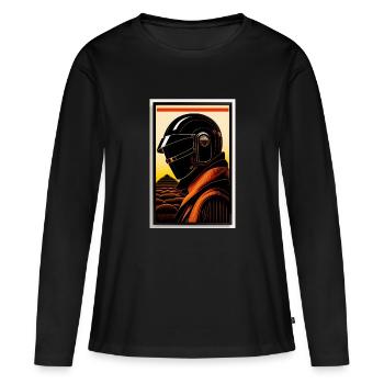 dans le style d’une gravure sur bois - T-shirt manches longues Premium bio Femme - noir - Devant - Julia (174cm)